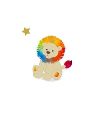 Stuffed animal lion illustration vector 