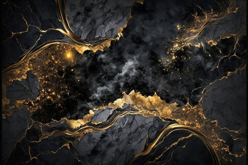 Obraz na płótnie Canvas Ai generated black marble background