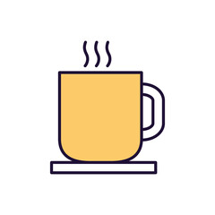 image in png of icon of coffee cup with transparent bottom