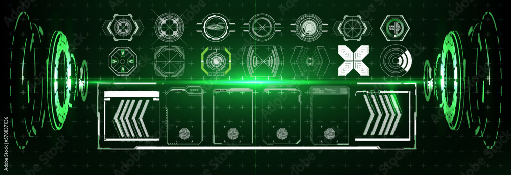 Poster game futuristic digital display, hud tech future frame. information box bars, modern digital frame l
