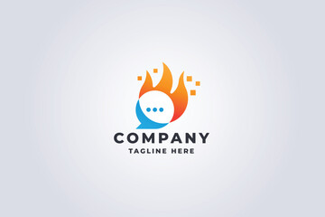 Chat Fire Logo Pro Template
