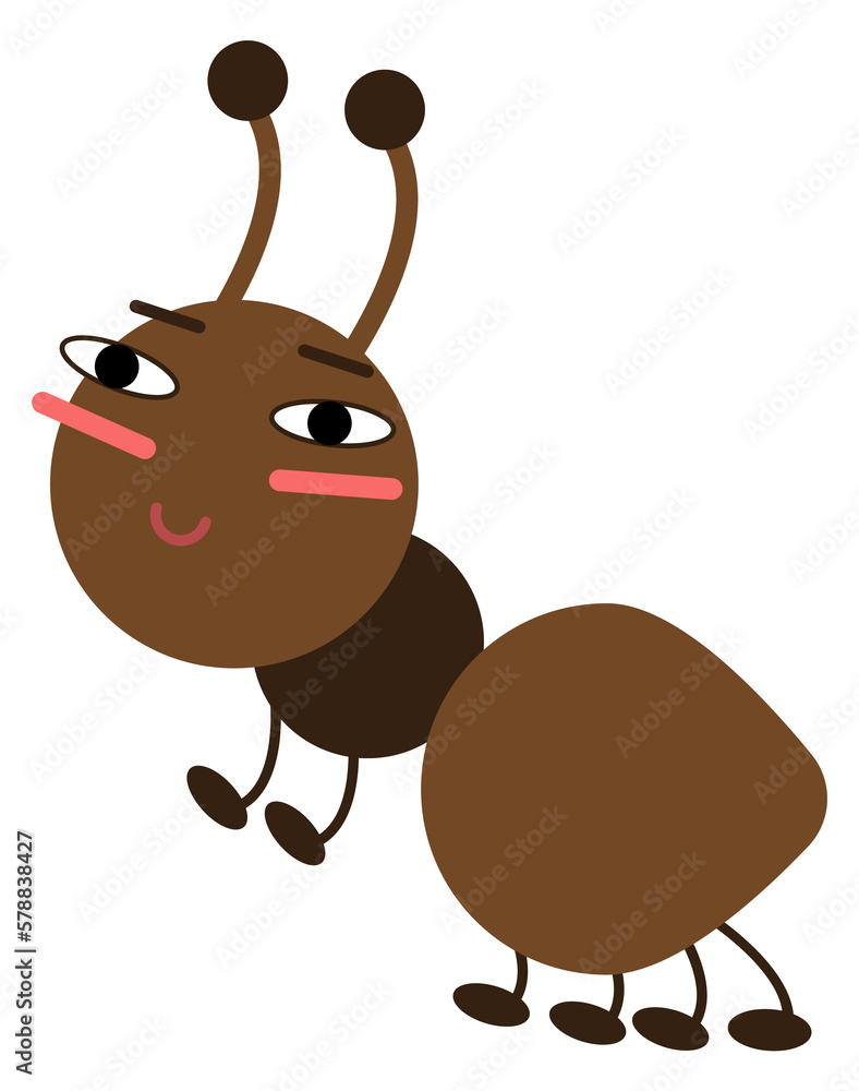 Canvas Prints Cartoon ant character. Funny comic face insect