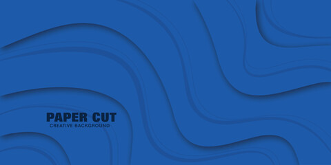Modern paper cut background. Abstract realistic paper wave decoration for design.