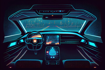 The interior of a new energy vehicle.
