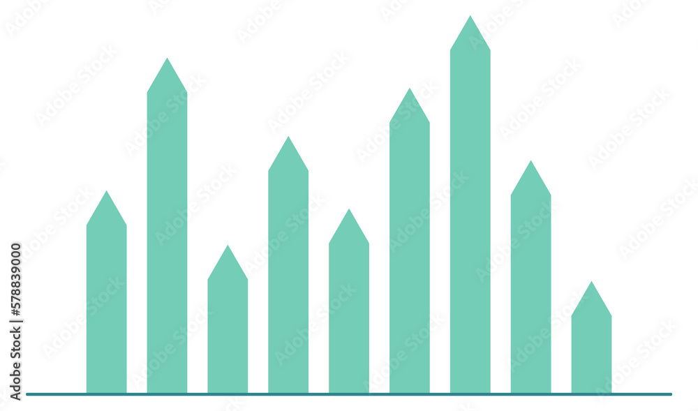 Poster arrow column chart. statistic element. data diagram