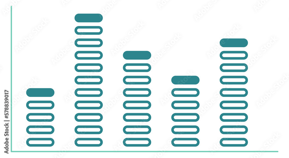 Poster data visualisation template. stacked column chart icon