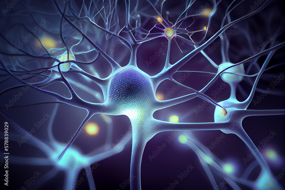 Aufkleber The process of neuroplasticity, showing how new neural pathways are formed through repeated use and strengthening. Generative AI technology.