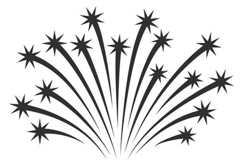 Firework icon. Black sparks. Show light symbol