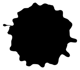 Black stain. Artistic grunge splash. Ink mark