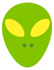 Green alien face. Ufo space monster mask