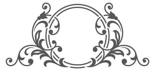 Luxury monogram template. Flourish round decorative label
