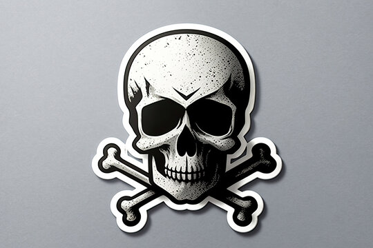 skull sticker, pirate