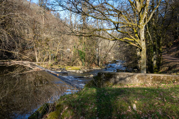 A weir on the river Sedelle near Crozant in Creuse.
