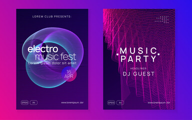 Neon trance event flyer. Techno dj party. Electro dance music. Electronic sound. Club fest poster.