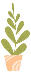 Houseplant pot. Green natural interior decoration icon