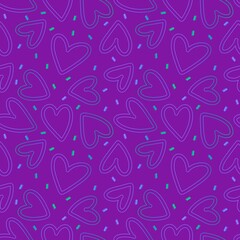 Valentines hearts cartoon pattern for wrapping and kids clothes print and fabrics and gift box