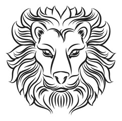 Obraz na płótnie Canvas Lion head sketch. Hand drawn leo symbol