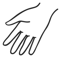 Palm symbol. Human hand and fingers line icon