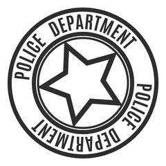 Police department round emblem. Star line logo