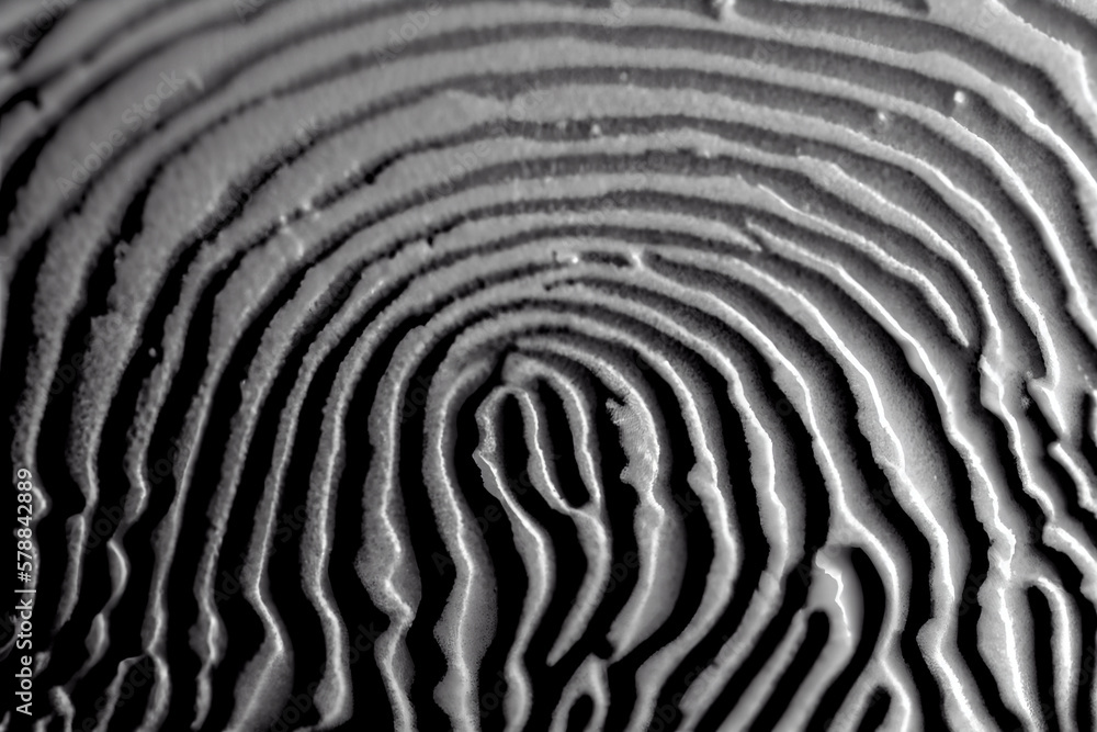 Aufkleber A close-up of a single fingerprint, with a high level of detail and contrast, showcasing the unique ridges and whorls of the print. Generative AI technology.