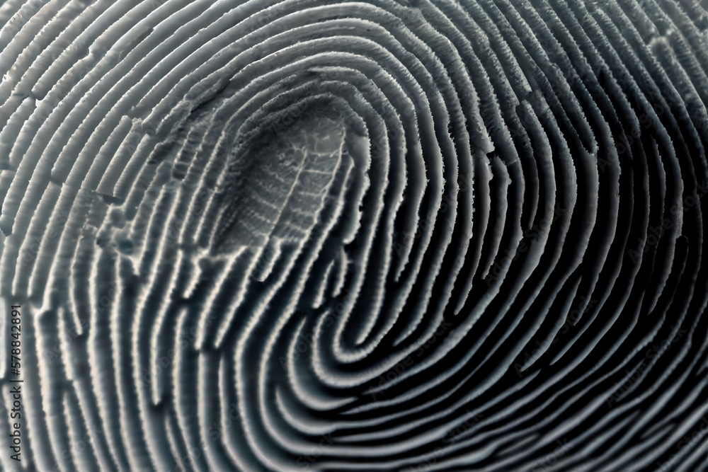 Fototapete a close-up of a single fingerprint, with a high level of detail and contrast, showcasing the unique 