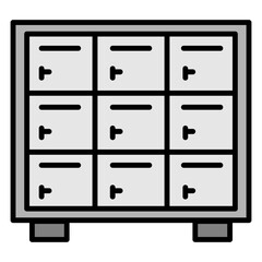 Illustration of Locker design Filled Icon
