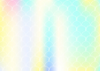 Obraz premium Mermaid scales background with holographic gradient.