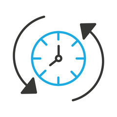 png image of clock icon with an arrow around it with transparent background