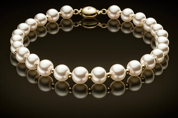pearl necklace of beautiful white pearls, elegant