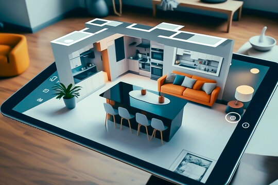 smart home management system using augmented reality, future concept, generative ai