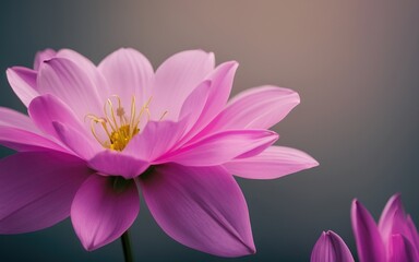 Flowers, soft and beautiful macro shot, with a blurred gradient backdrop. Generative AI.