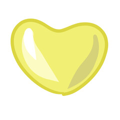 Fototapeta na wymiar Yellow heart. flat illustration. Valentine day vector EPS10