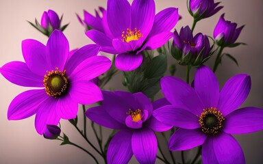 Fototapeta na wymiar Flowers, soft and beautiful macro shot, with a blurred gradient backdrop. Generative AI.