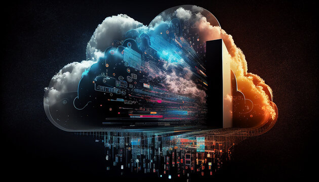 IT internet cloud computing storage technology generated by AI