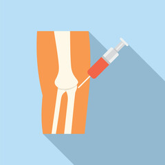 Knee injection icon flat vector. Medical disease. Health hospital