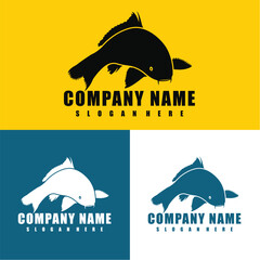 Modern, vintage Fish logo design vector