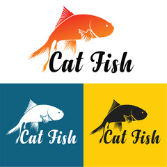 Modern, vintage Fish logo design vector
