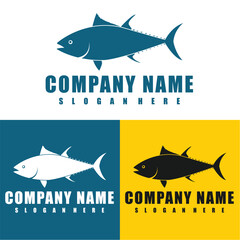 Modern, vintage Fish logo design vector