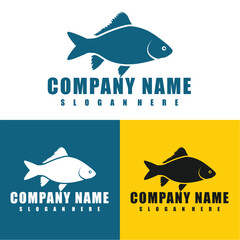 Modern, vintage Fish logo design vector