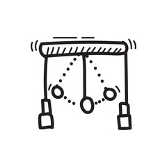 doodle pendulum icon outline vector