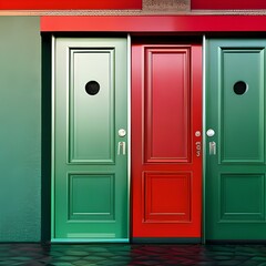 door green red desing