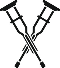 Crutches icon simple vector. Medical disease. Knee joint