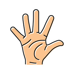 Fototapeta na wymiar five number hand gesture color icon vector illustration