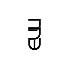jjw initial letter monogram logo design
