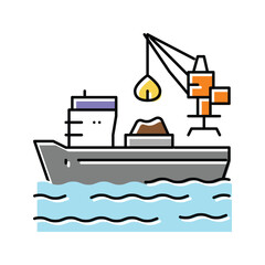 unloading steel production color icon vector illustration