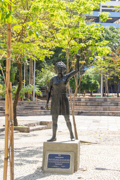 Statue of councilwoman Marielle Franco in Rio de Janeiro, Brazil