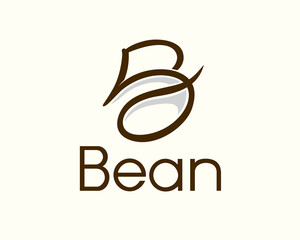B initial bean coffee line art logo icon symbol design template illustration inspiration