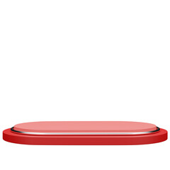 red empty podium. 3d illustration
