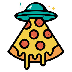 UFO with a light in the shape of a pizza slice