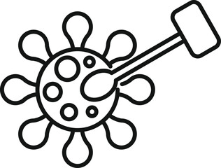 Corona virus icon outline vector. Lab test. Nasal test